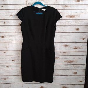 Boden Cari Stitch Workwear Black Shift Dress Size 8 WW027